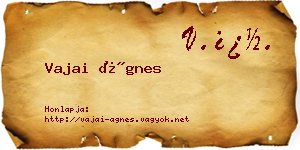 Vajai Ágnes névjegykártya